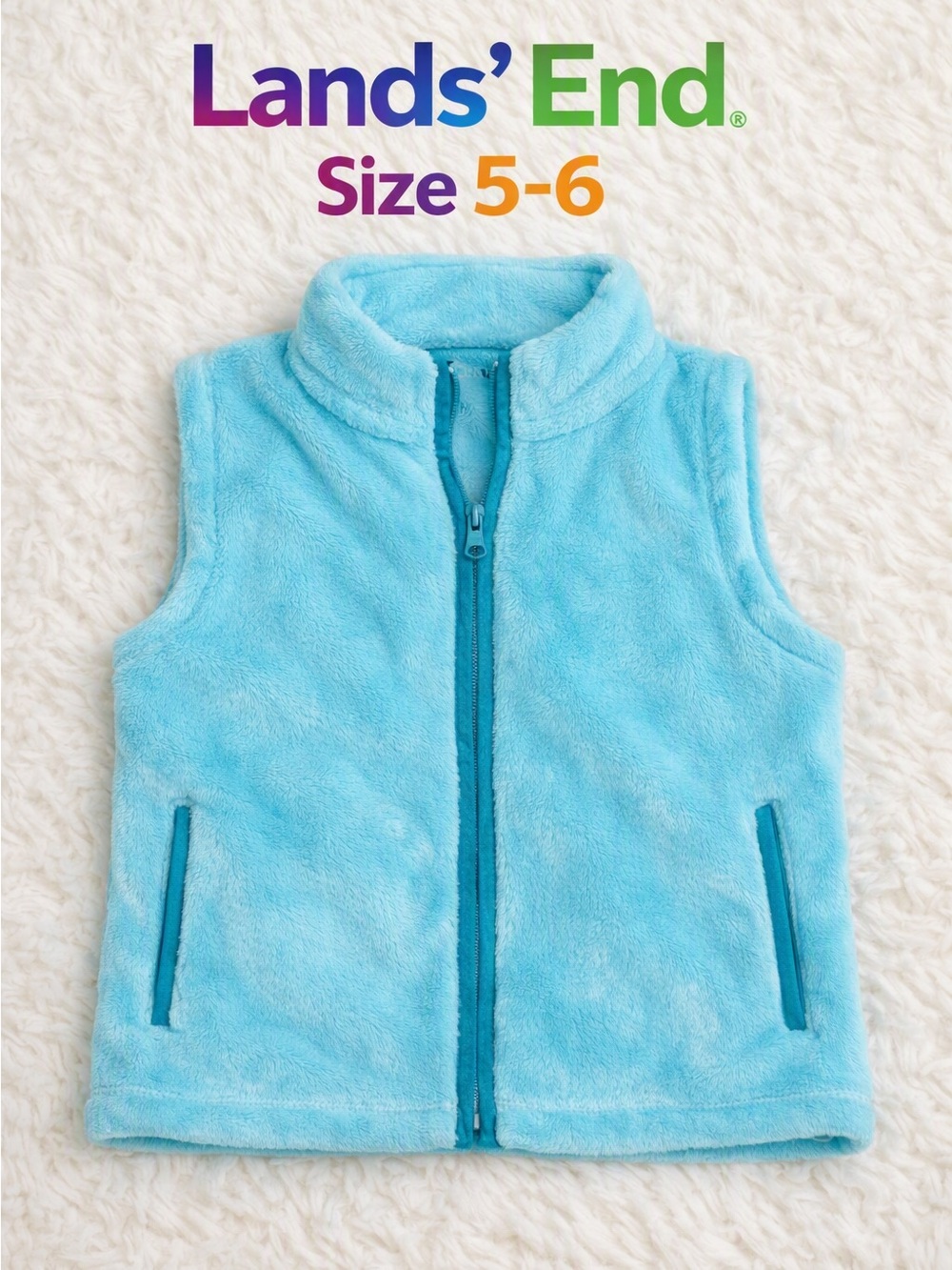 Lands’ End Fleece Vest – Size 5‑6 – Like New